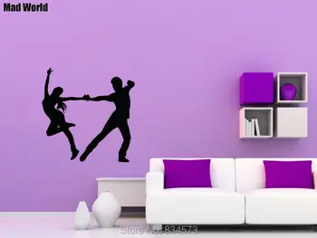 

Mad World-Dancing Sport Dance Boy Girl Couple Dancer Wall Art Stickers Wall Decal Home Decoration Removable Decor Wall Stickers