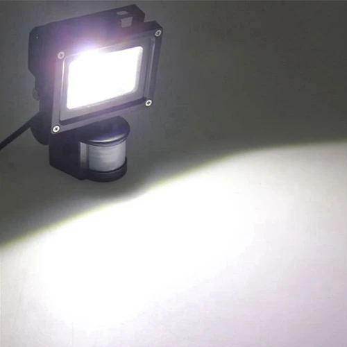 PIR 10W LED 투광 조명, Ivanowa 12V 24V 입력 스포트라이트, 방수 태양광 시스템 차고 보안 모션 센서, 시간 조절 가능 5