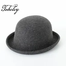 Новая осенне-зимняя Кепка, винтажные простые одноцветные женские фетровые шляпы из шерсти, овальные фетровые шляпы