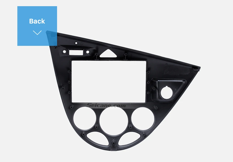 Seicane Silver Double Din Car Radio Fascia for 2006 Ford Fiesta Focus European LHD Audio Frame DVD Player Dash Mount