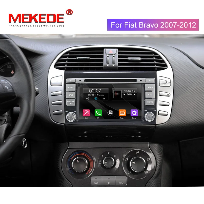 Perfect MEKEDE Car Multimedia Player GPS 2 Din Stereo System For Fiat/Bravo 2007-2012 for Radio am fm  USB 1080p 5