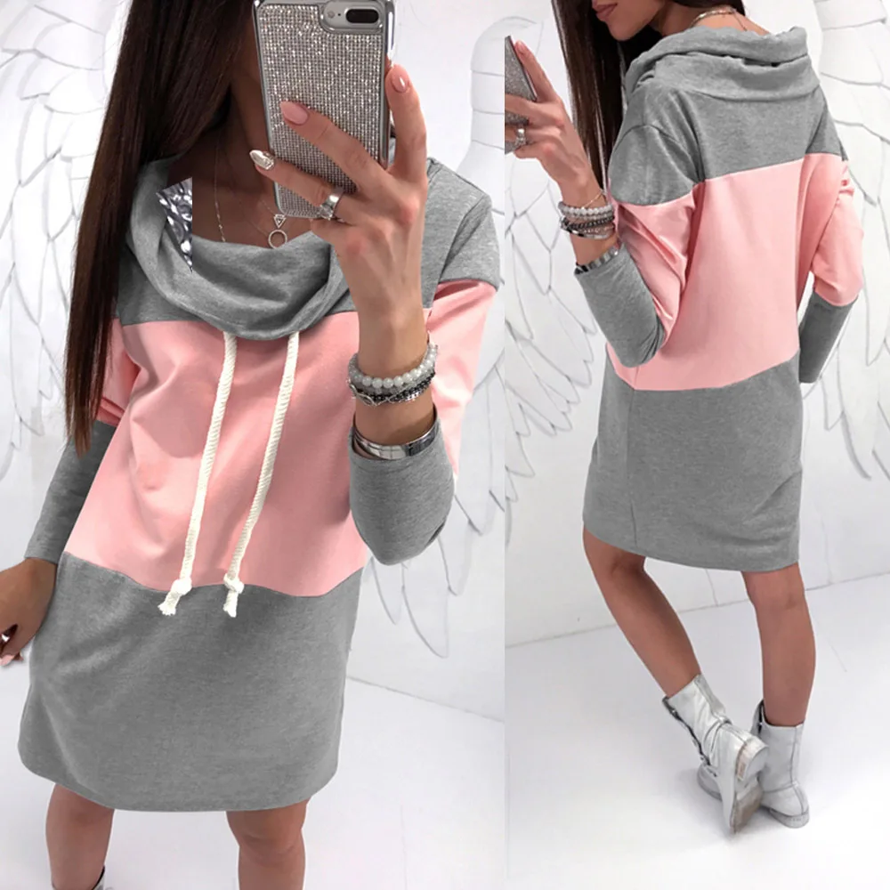 

mama style new arrival comfortable fashion new dress above knee mini sexy pink and gray patchwork loose female dress