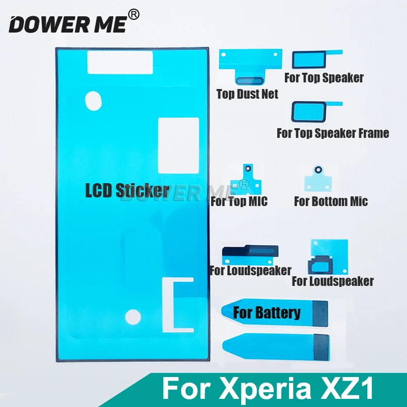 

Dower Me LCD Adhesive Front Frame Glue Ear Speaker Loudspeaker Dust Mesh Net Full Set Sticker For SONY Xperia XZ1 G8341 G8342