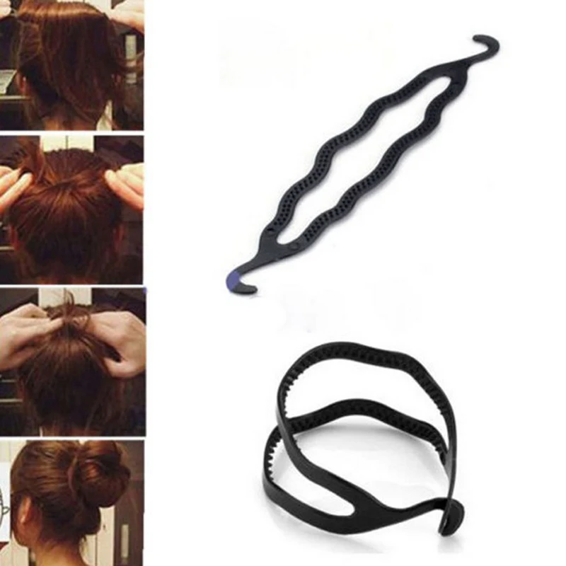 Women Braiders Hair Twist Clip Stick Bun Maker Braid Tool TWeave Braid Hair Accessories Black