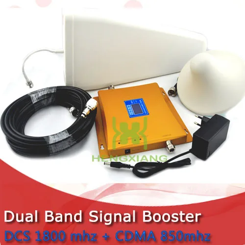 

Full Set Dual Band DCS 1800Mhz CDMA 850Mhz Mobile Phone Signal Booster Repeater with Log Periodic Antenna / Ceiling Antenna