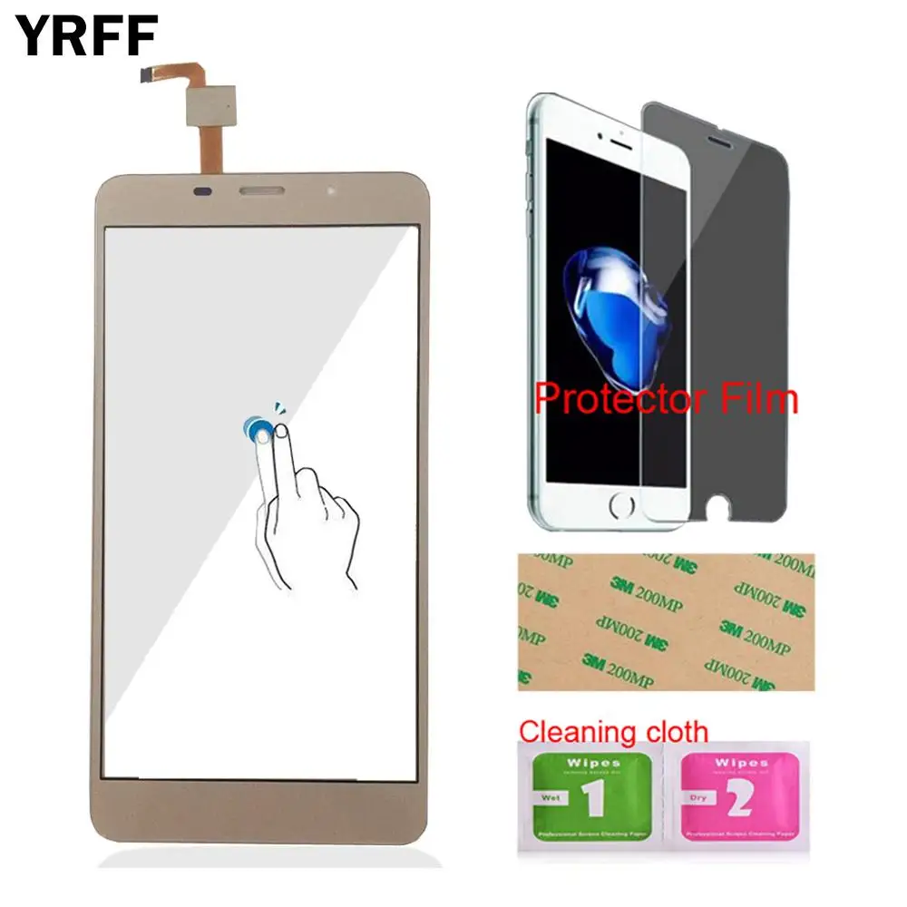 YRFF 5.7inch Phone Touch Screen Front For Leagoo M8 For Leagoo M8 Pro Touch Digitizer Panel Glass Free Protector Film Adhesive -