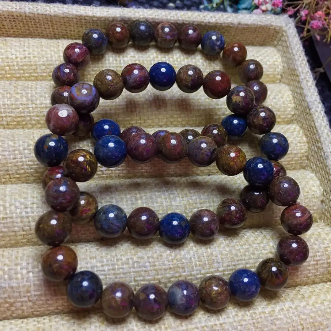 

100% Natural 9.5mm Namibia Pietersite Blue Yellow Beads Gemstone Round Bead Stretch Bracelets Man Women Drop Shipping