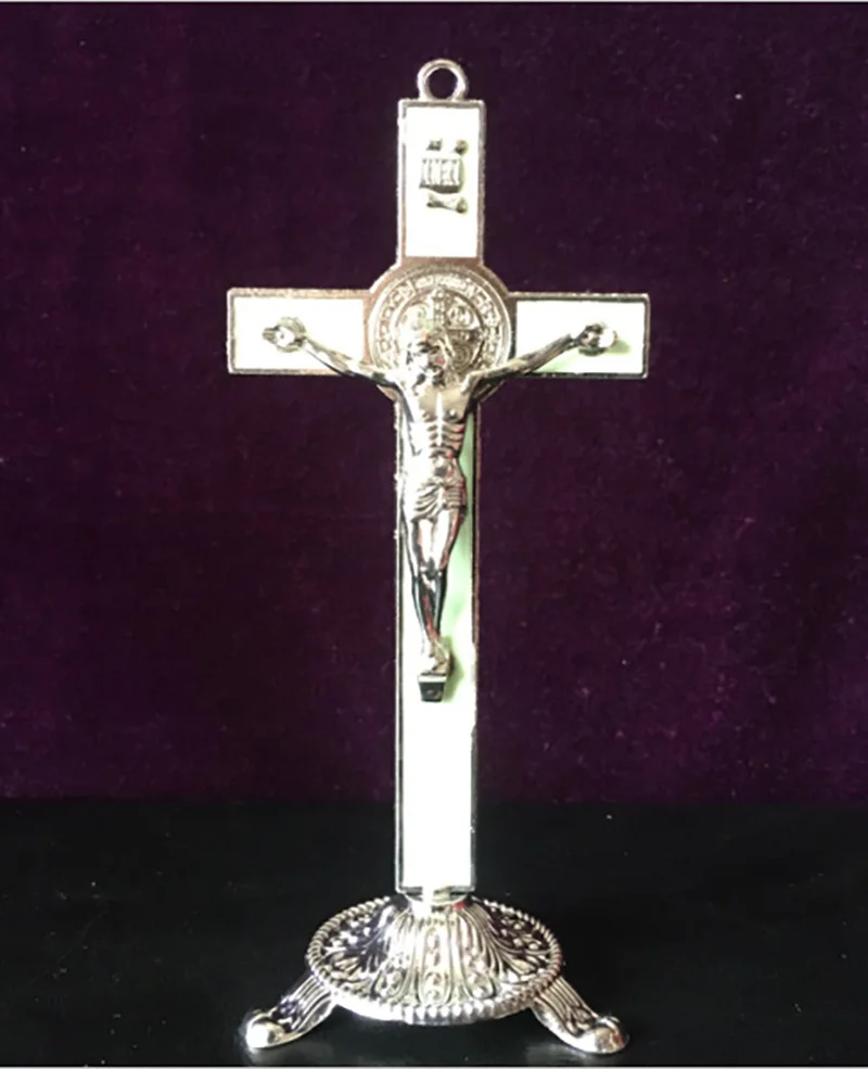 17,5 см X 8 см религиозный Крест из сплава с основанием, святая артикула, церковный распятие, сувенир, латинский крест