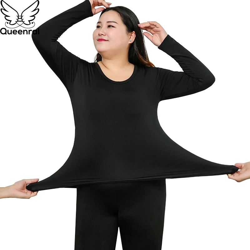 Queenral Thermal Underwear Women Plus Size XL-6XL Long Johns Women For Winter Warm Large Size Slim Shaper Thermal Underwear