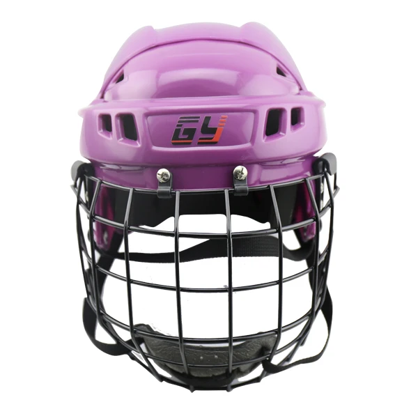 CE Mark красочный хоккеист шлем с универсальной клеткой хоккейная защита и оборудование - Цвет: Лиловый