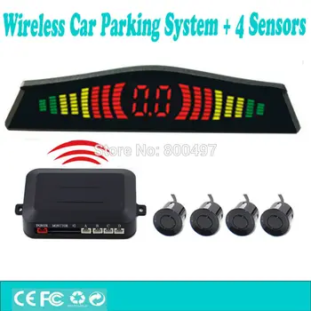 

Newest Design Wireless Car Parking Assistance System with 4 Parking Sensors Wireless Display Auto Backup Reverse Alarm Kit