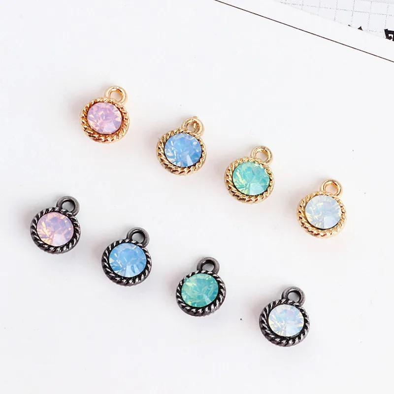 10pcs lovely Beads bling Charm with Rhinestone Pendants alloy DIY