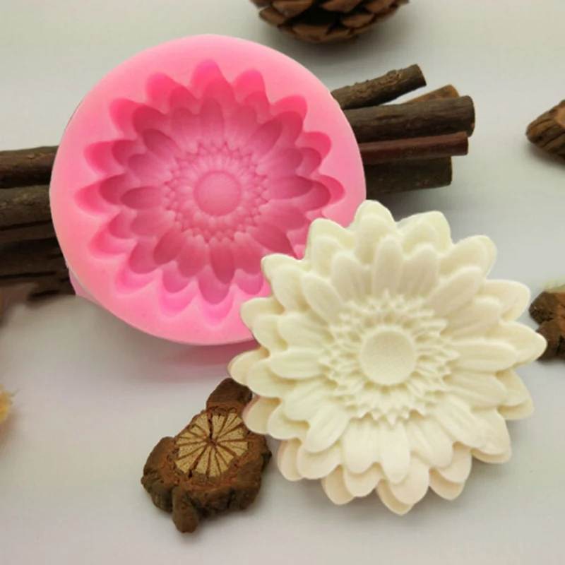 New 3D Chrysanthemums Soap Mold Flowers Silicone Moulds Candle Molds