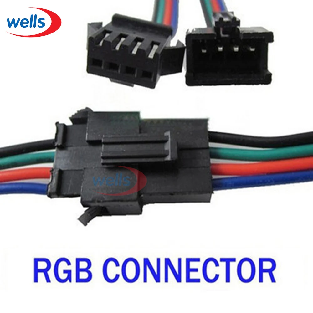 5 Pair 4pin JST Connectors, 4pin Connector for 3528 5050 RGB LED Light