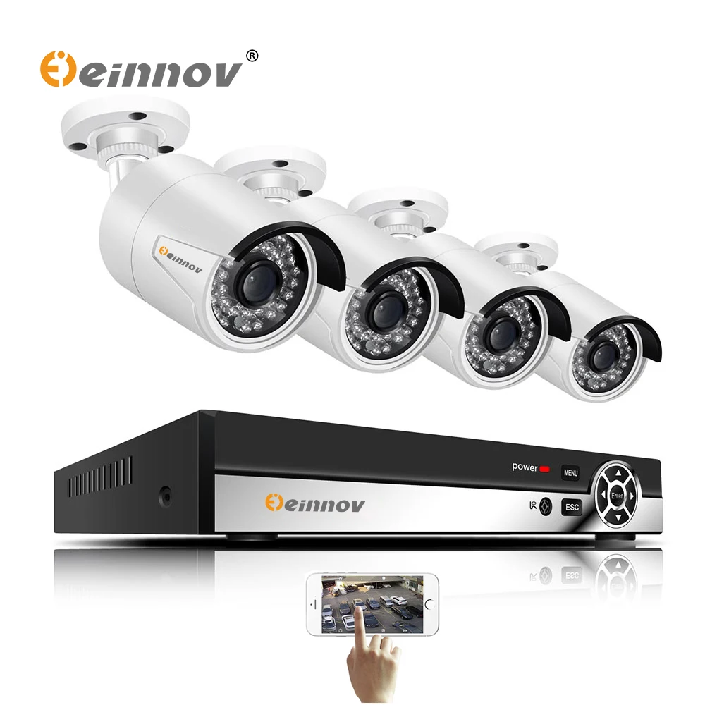 

Einnov 4CH CCTV System 1080P 2MP HDMI AHD CCTV Camera WIth DVR Set IR Outdoor Security Camera Vedio Surveillance Kit 2TB HDD