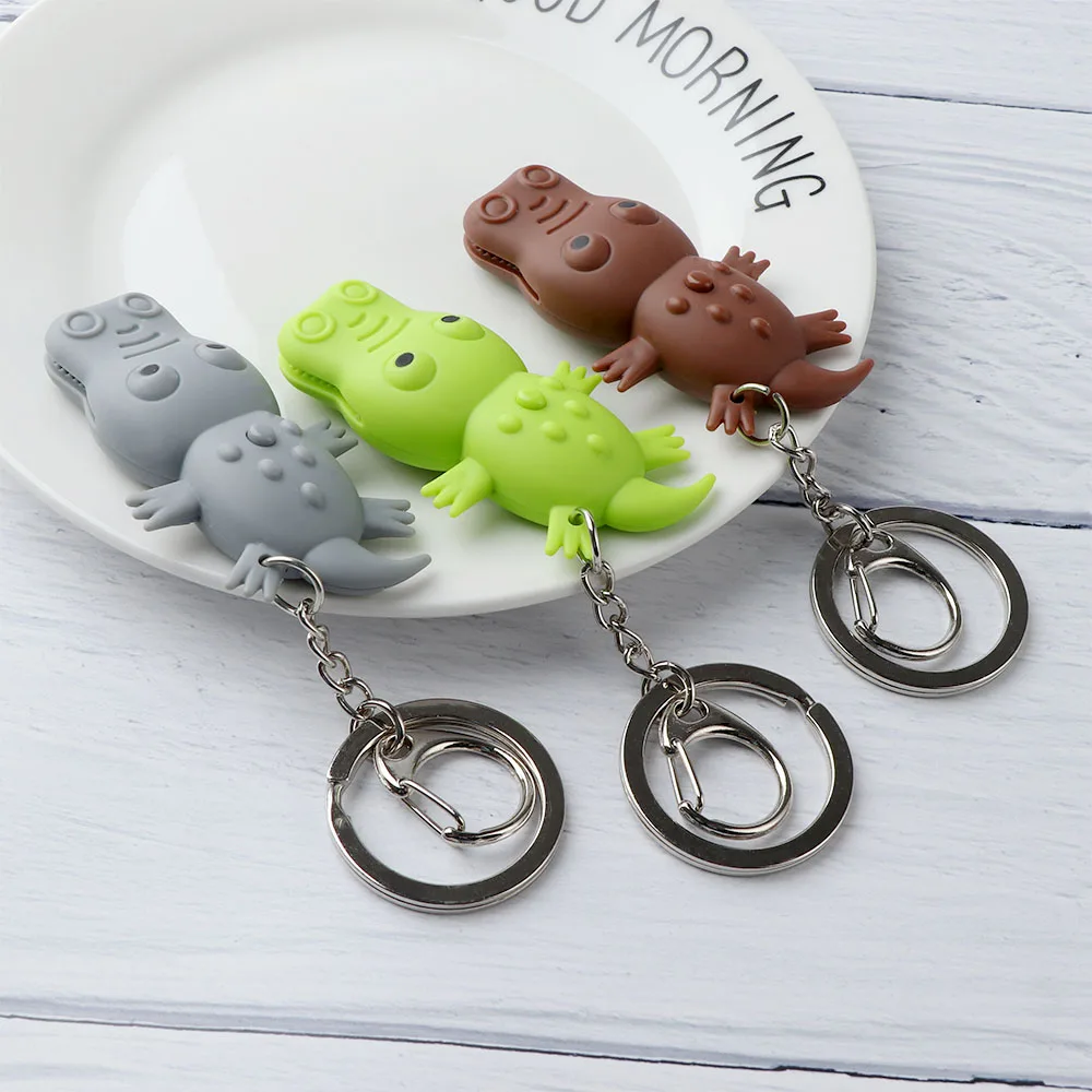 

New arrival the crocodile led keychain with sound mini torch flashlight keyring polular Cool key chain pendant light up toys
