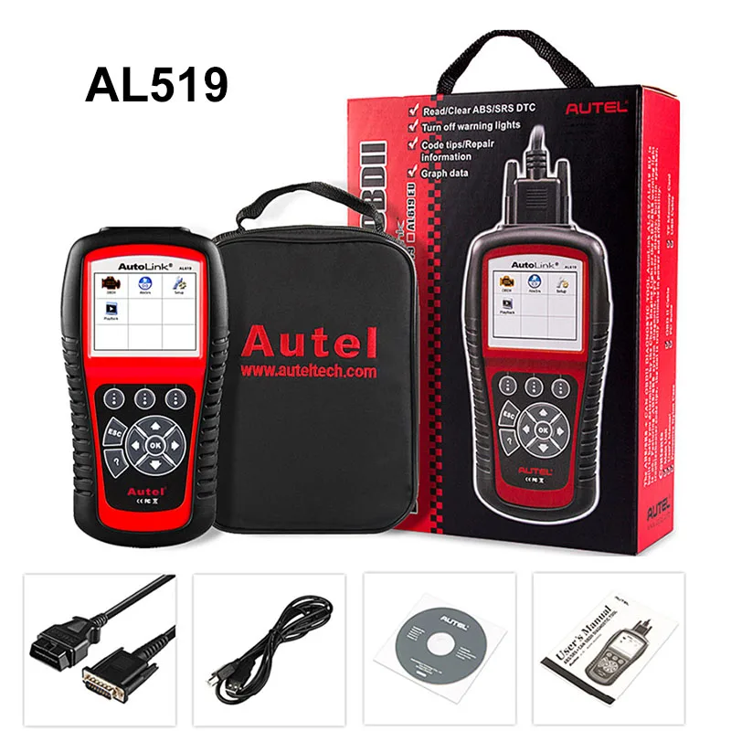 Autel автолинк AL519 AL619 OBD2 сканер автомобильный диагностический инструмент для чтения кодов автомобильный инструмент EOBD ABS, SRS Автомобильный сканер - Цвет: AL519