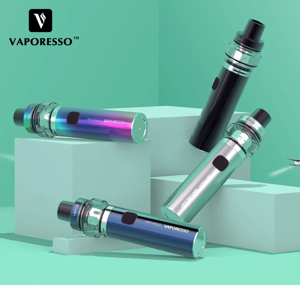 Kopen Originele Vaporesso Sky Solo Plus 8ml Starter Kit 3000 mAh Sky Solo vape pen Kit 3.5ml 1400mAh gebruik GT Mesh Coil AIO E sigaret Vape Kit