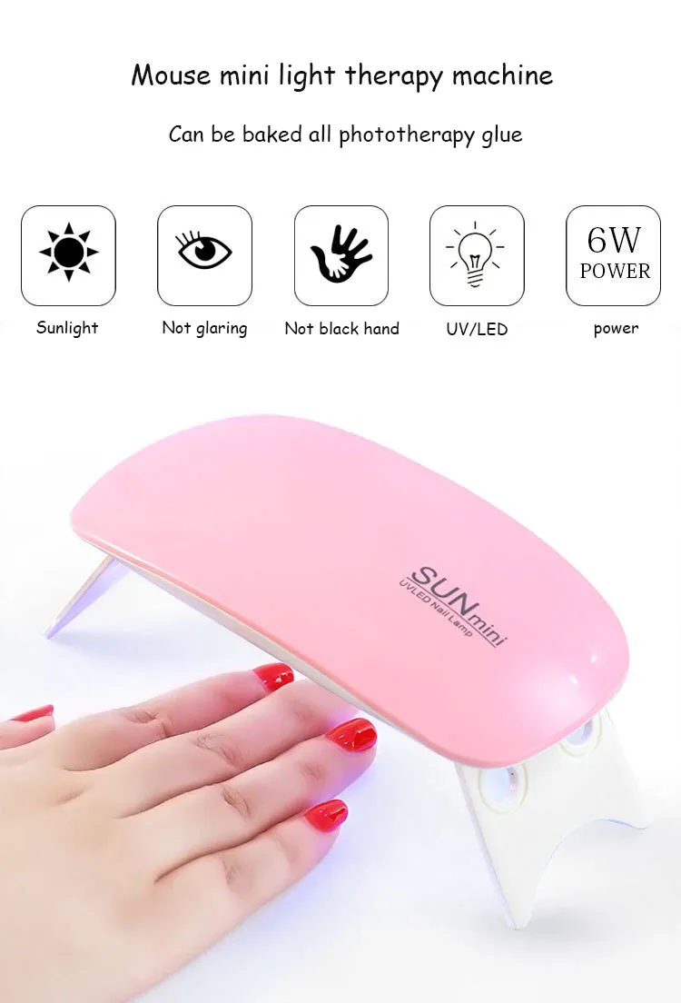 

6W Nail Dryer LED UV Lamp Micro USB Gel Varnish Curing Machine For Lamps