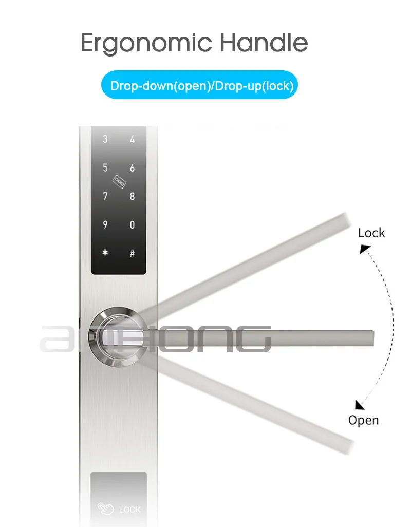 Sliding Fingerprint Door Lock Bluetooth APP Translation Door NFC Fingerprint Lock KFC Door Lock Sunroom Narrow Door Lock 35*85
