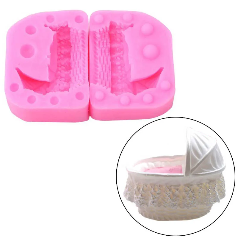 

3D Baby Stroller Shape Candle Silicone Soap Molds Fondant Cake Decor Chocolate Baking Moulds DC120