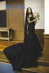 BRITNRY Новое поступление 2019 Sweetehart платье годе из тюля плюс размеры черный свадебное платье для невесты