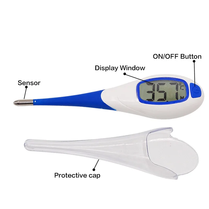 Цифровой мягкой головкой термометр для взрослых оральный, ректальный подмышечные тела Температура измерение расстояния медицинские термометры для детей