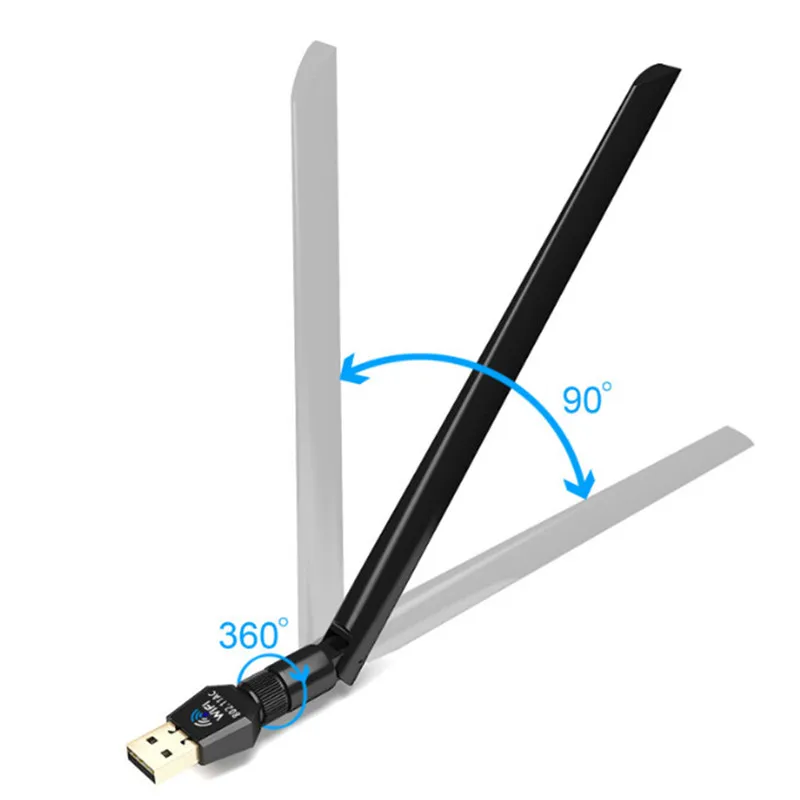 Двухдиапазонный 1200 г/5 г 2,4 Мбит/с беспроводной USB WiFi адаптер с антенной 802.11AC для компьютера EM88