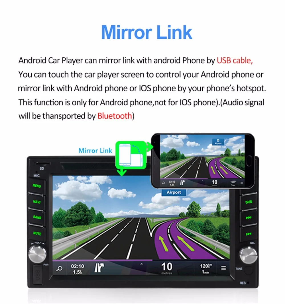 Discount 6.2" Double 2 Din Android 6.0.1 4G LTE Quad Core Touch Sreen 2GB RAM 32GB ROM Car DVD Player GPS Navigation Radio Stereo 2Din 6
