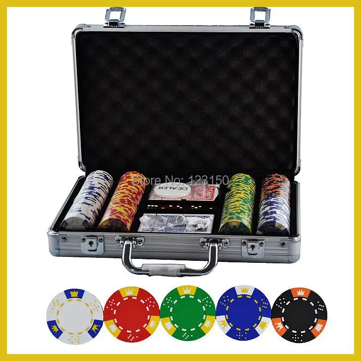 Pk-5001 200 шт. фишки с случае глины 14 г Фишки для покера вставить металла, пять цветов