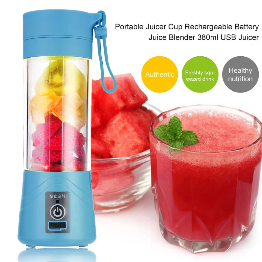

380ml Portable Juicer Electric USB Rechargeable Smoothie Blender Machine Mixer Mini Juice Cup Maker fast Blenders food processor