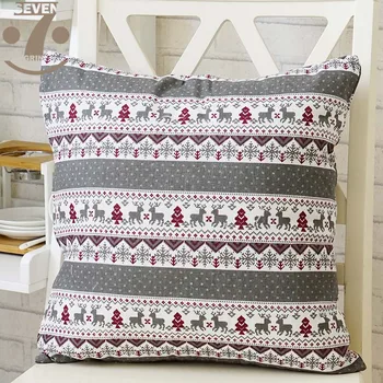 

1Pcs Cute Xmas Fesitval Decorative Soft Cotton Linen Geometric Pattern 40x40cm Square Pillow Cover