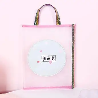 Style 1 Прозрачная сетчатая продукция для подачи милые каваи розовый пенал для карандашей нейлоновый пенал для карандашей - Цвет: Style 1