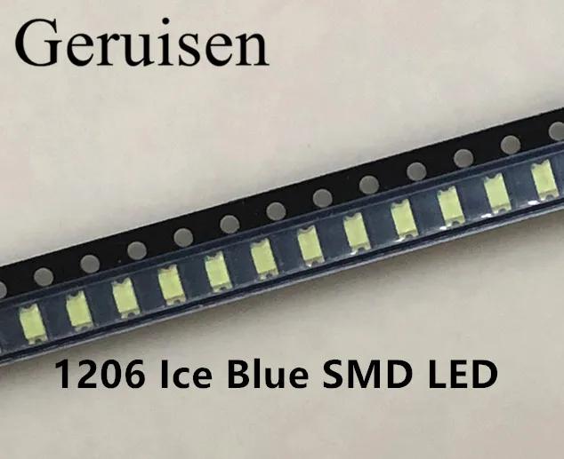 250 Pezzi SMD LED 1206 blu chiaro 