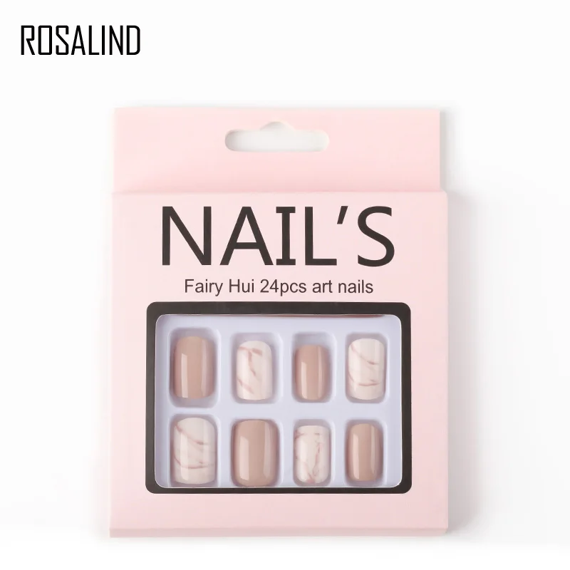 ROSALIND накладные ногти советы с клеем формы для наращивания ногтей искусство дисплей для маникюра пресс на искусственные ногти гель лак - Цвет: N5288