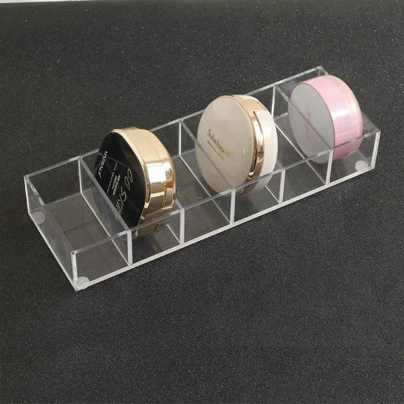 Acrílico claro maquillaje organizador CC crema caja de almacenamiento organizador maquillaje cosmético de plástico titular del polvo de la caja de visualización