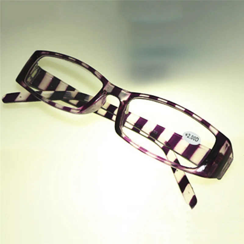 

Women Full Frame Stripe Reading Glasses Resin Fatigue Presbyopia Eyeglasses 1.0 to 4.0 Diopter 047