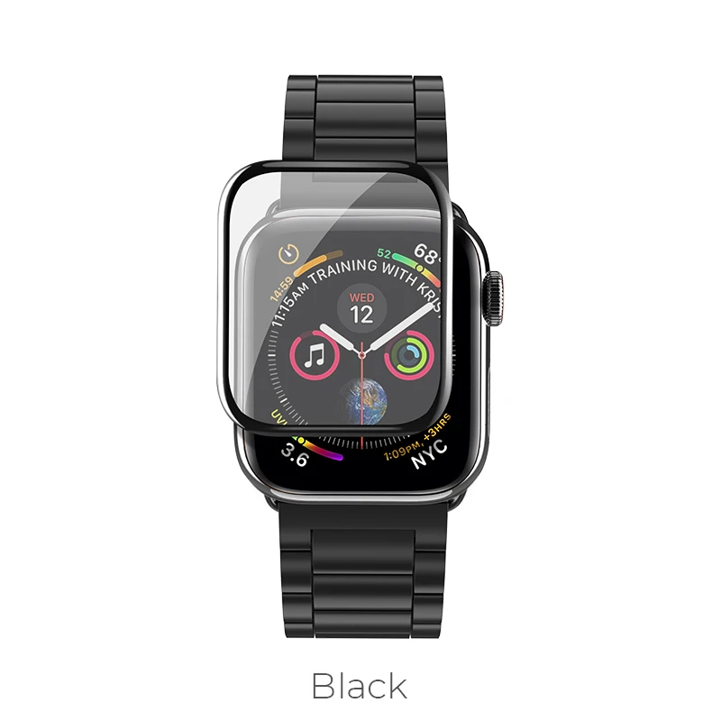 HOCO 3D изогнутая поверхность 9H Закаленное стекло пленка для Apple Watch 44 мм 40 мм протектор экрана для IWatch серии 4 Высокое качество - Цвет ремешка: Черный