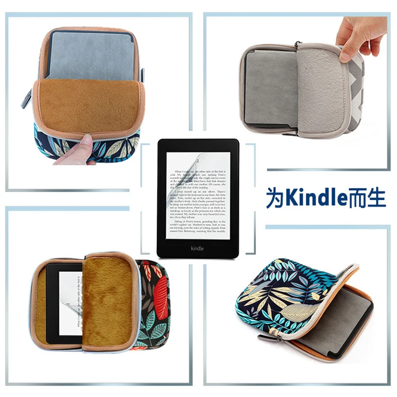 Новинка, Холщовая Сумка для планшета с принтом для Amazon Kindle Paperwhite 1, 2, 3, 4,, 6 дюймов, чехол для электронной книги для женщин, мужчин и мальчиков