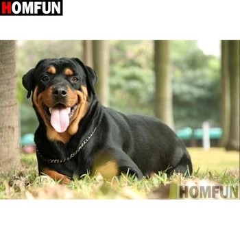 

HOMFUN Full Square/Round Drill 5D DIY Diamond Painting "Animal dog" Embroidery Cross Stitch 5D Home Decor Gift A18028