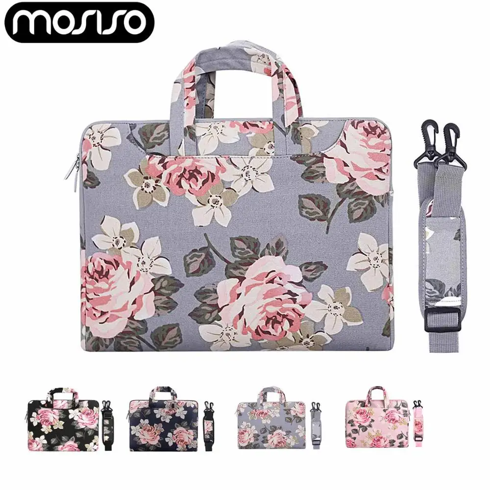 

MOSISO Canvas Fabric Laptop Shoulder Messenger Handbag Case Cover Sleeve for MacBook Air/Pro/Surface 11 13.3 15.6 inch Notebook