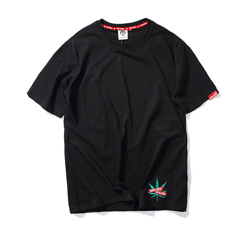 

Red Street Dance Pure Embroidery Linen Short Sleeve Tee Knitted O-neck Cotton Solid Brand Clothing Marvel T Shirt Men New Sale