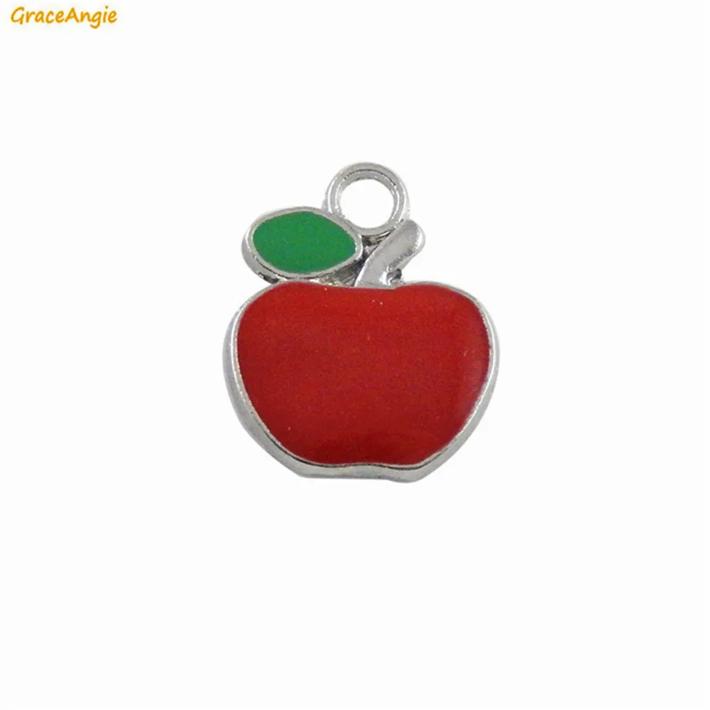 

37052 Wholesale lovely apple enamel pendant charms 20pcs