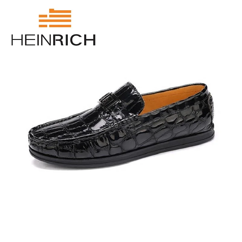 

HEINRICH Top Quality Patent Leather Men Shoes Spring Summer Wedding And Party Young Loafers Men Flats Shoes Calzado-Hombre