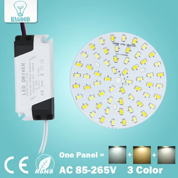 

3W -18W SMD5730 Warm/Cold White Combined Color PCB + Segmented control LED driver power supply for downlight