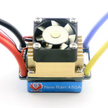 

480A Bilateral Brush ESC 3S Waterproof T Plug 1 in 2 Electric Speed Controller with Radiation f RC 1/8 HSP/HPI 755/775 Motor Car