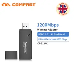 1200 Мбит/с gigabit USB 3,0 AC адаптер Wi-Fi 2,4 ГГц + Wi-Fi 5 ГГц Dual Band 802.11AC ПК Беспроводной компьютерные сети картоприемник Win7/8/10