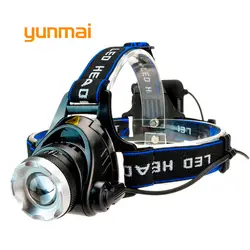Yunmai Мощность светодио дный фар Водонепроницаемый фары 4000 люмен Новый xml t6 Фонарь налобный фонарик использование 4 АА Батарея Охота Рыбалка