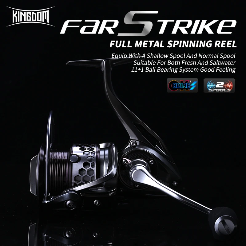 

Kingdom New FAR STRIKE II Spinning Fishing Reel Two Spools 11+1BB 5.21 All-metal Spinning Fishing Reels FIR FL1500 FL2000 FL3000