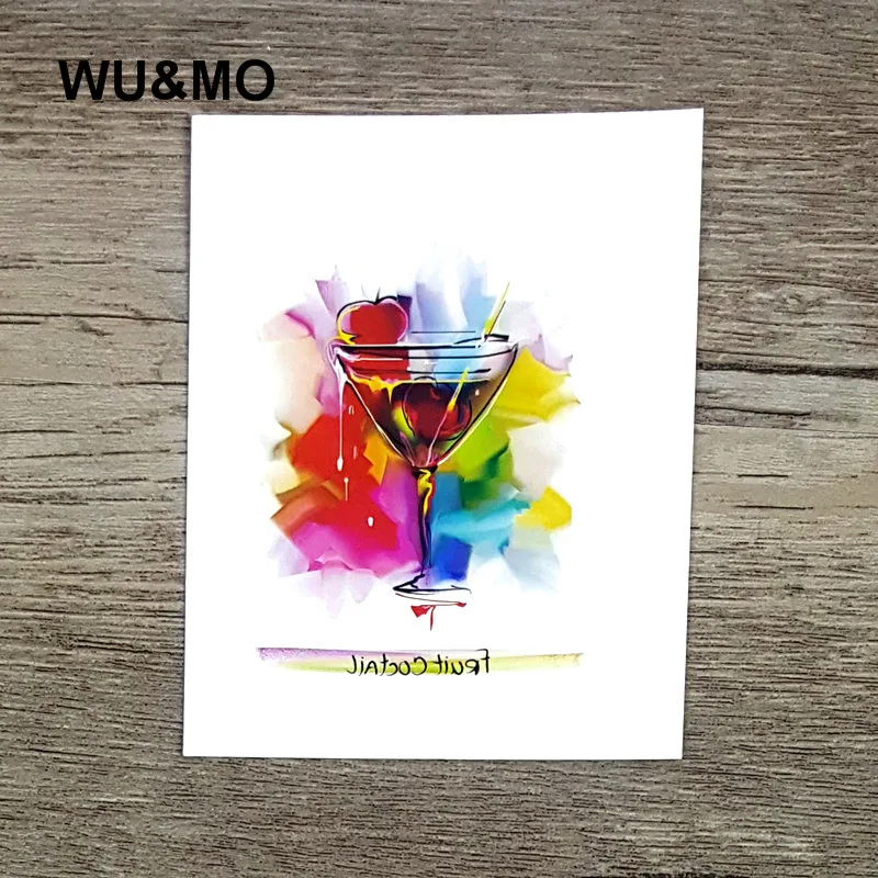 WU&MO Cocktail Body Art Sexy 8x8cm Waterproof Temporary Tattoo For Man Woman Henna Fake Flash Tattoo Stickers WM-159 fake-body-tattoos